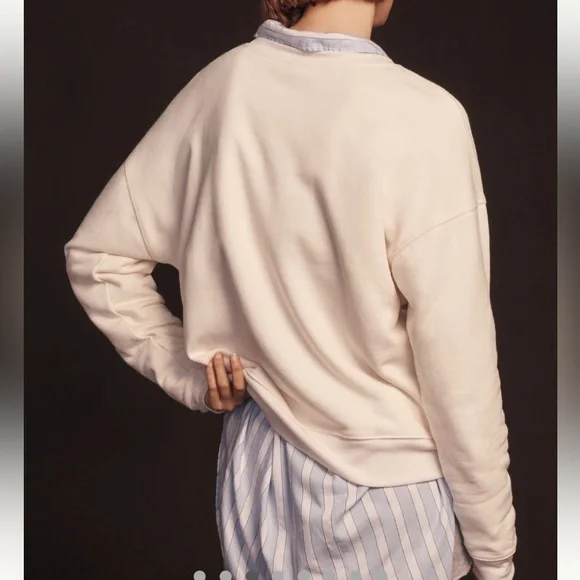 Anthropologie Cream Graphic Sweatshirt - Picture 4 of 9